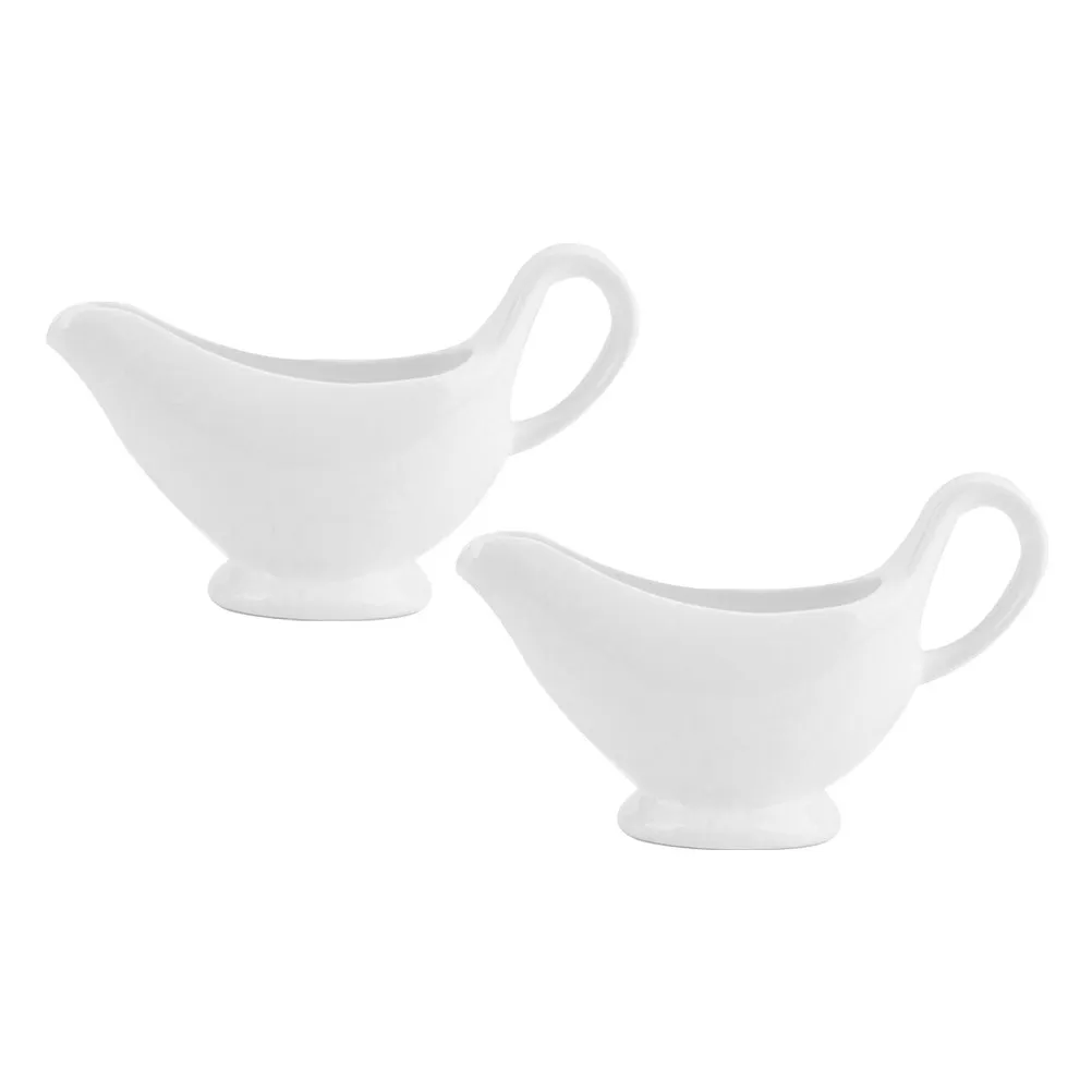2Pcs 6.1x3.6in Premium Ceramic Sauce Bowls Gravy Boats Condiment Containers for Dips Sauces Spices Flavor Serving Dishwasher