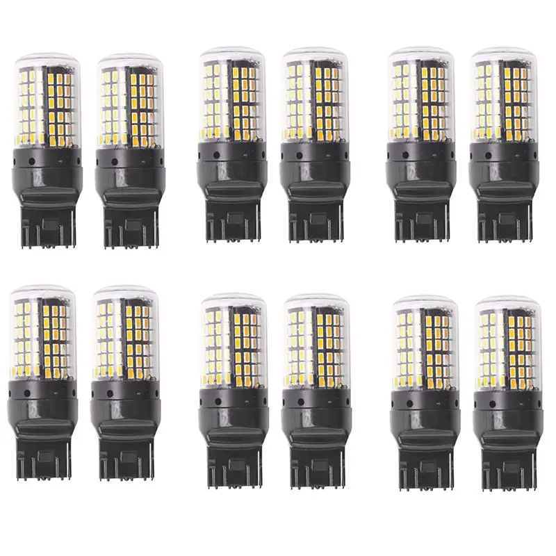 Excellent-12Pcs Super Bright Canbus T20 7440 W21W Wy21w 144-Smd Reverse Light Turn Signal Light Error Free No Hyper Flash T20 74