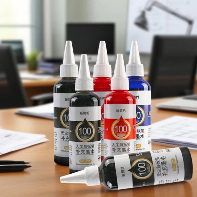 

100ml Film-forming Whiteboard Marker Ink Bright Color Without Leaking Ink for Supplementing Marker Pen Ink Graffiti Boardbook
