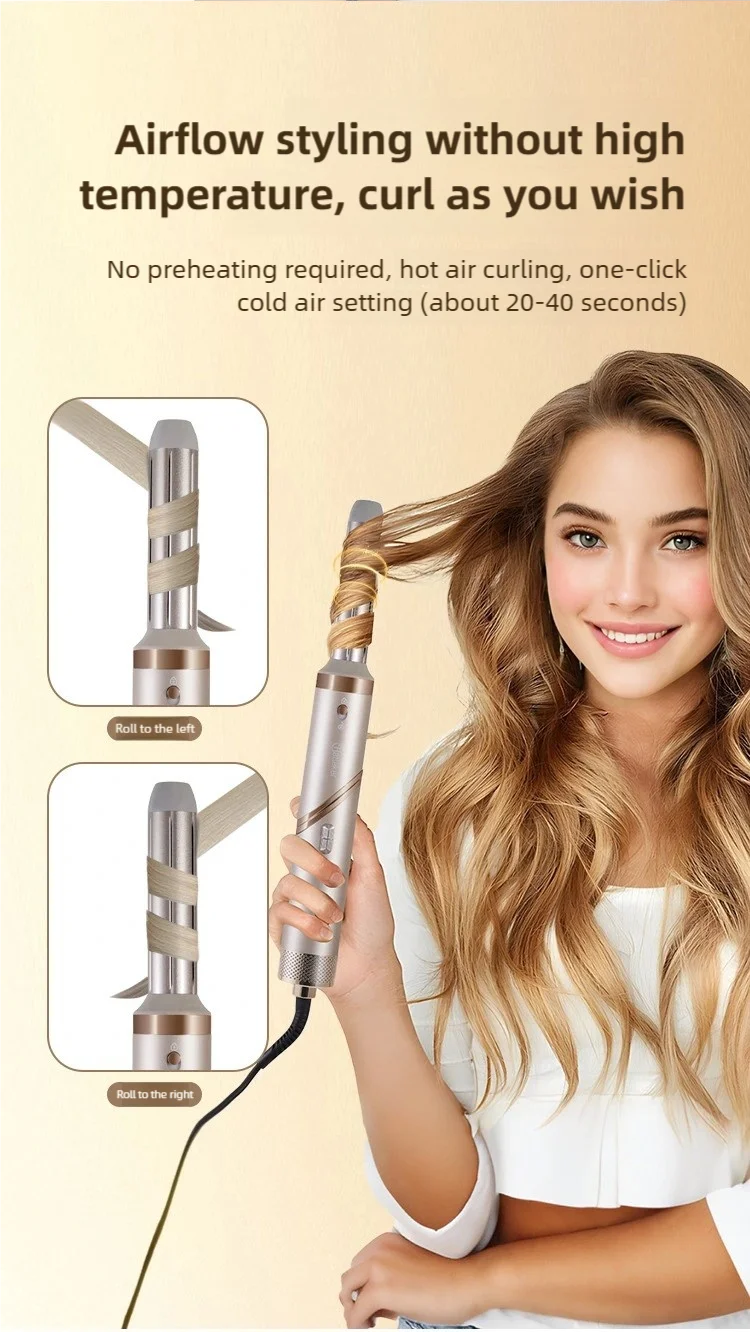 5-in-1-Griff, faltbarer Haartrockner, tragbarer multifunktionaler Haartrockner für zu Hause, Negativ-Ionen-Haarpflege, Lockenstab, persönliches Styling – Detail 7