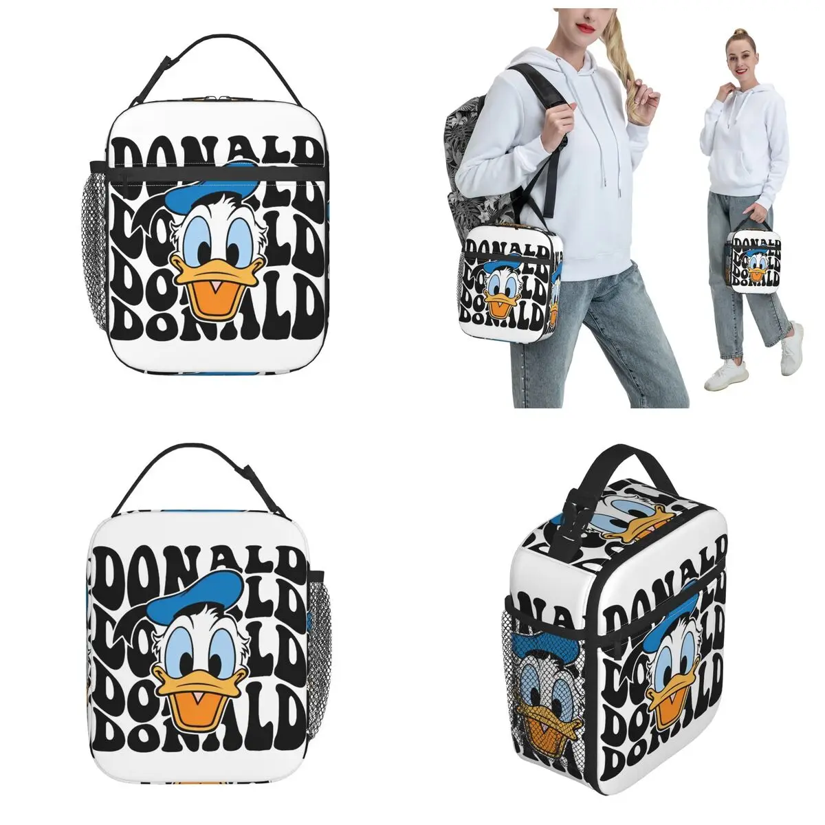 Disney Donald Duck Insulated Lunch Bag Food Container Portable Cooler Thermal Lunch Box For Work