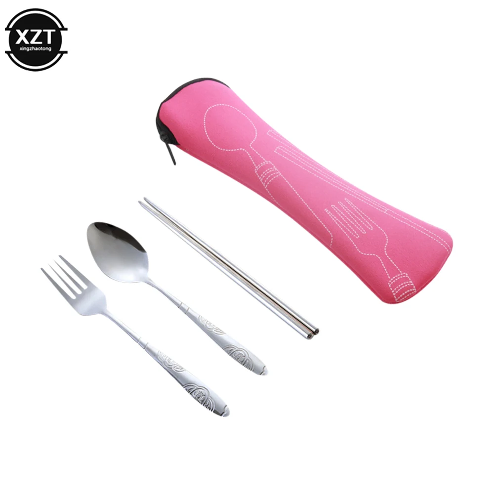 Portable Tableware Bag With Dinnerware Set Cutlery Bag Pouch Outdoor Travel Packaging Storage Picnic Fork Spoon Chopsticks Bag