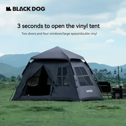 BLACK DOG Tent Waterproof Automatic One-touch Ultralight Portable Folding Beach Large Pyramid Travel Tents for Family Camping