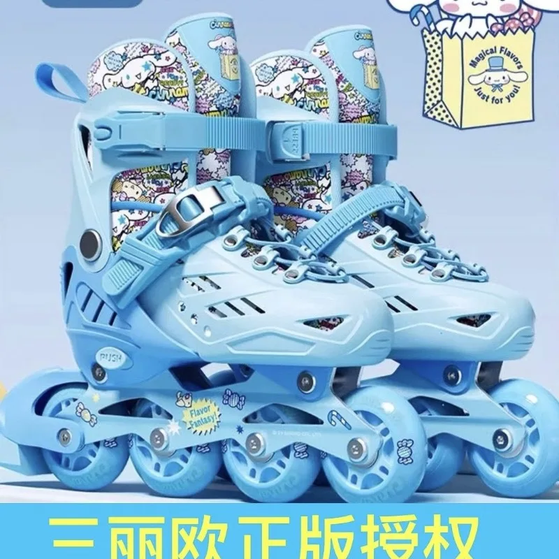 

My Melody Anime Kawaii Sanrio Skates Adjustable Roller Shoes Cute Cartoon Kuromi Cinnamoroll Roller Skates Gifts for Kids