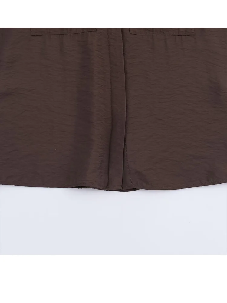 

HH женская осенняя модная однобортная текстурированная рубашка с лацканами и отделкой, женская свободная однотонная блузка на пуговицах с длинными рукавами для отдыха