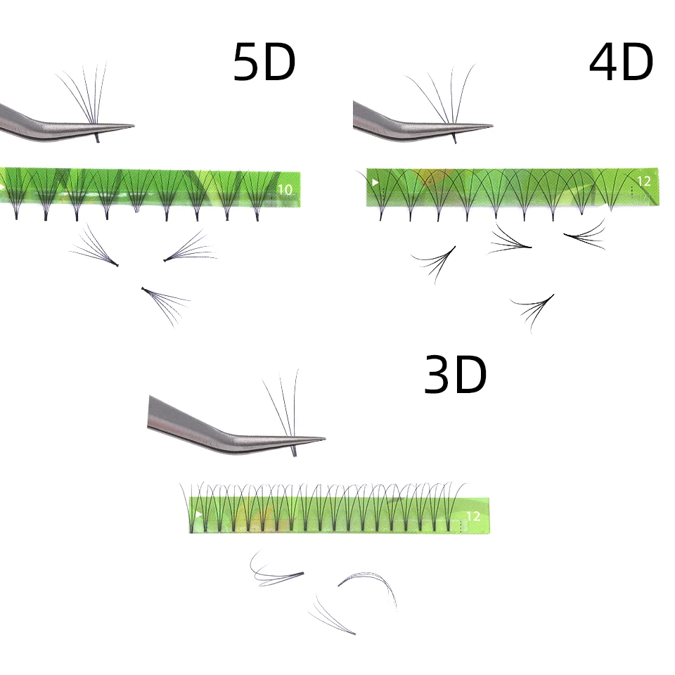 16-reihige vorgefertigte Volumenfächer 3D/4D/5D Kamelie Einzelwimpernverlängerungen Vorgefertigte breite Fächer Falsche Wimpern Nerzwimpern Make-up