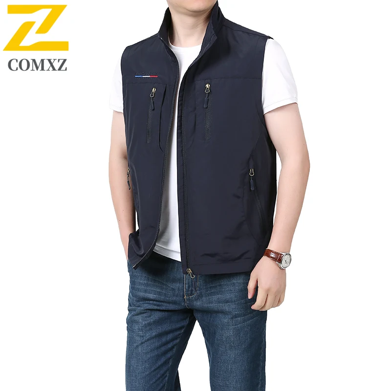 

Men Sleeveless Jacket Breathable Multi Pocket Outdoor Vest Lightweight Sport Hiking Travel Fishing Workout Comfortable Vests