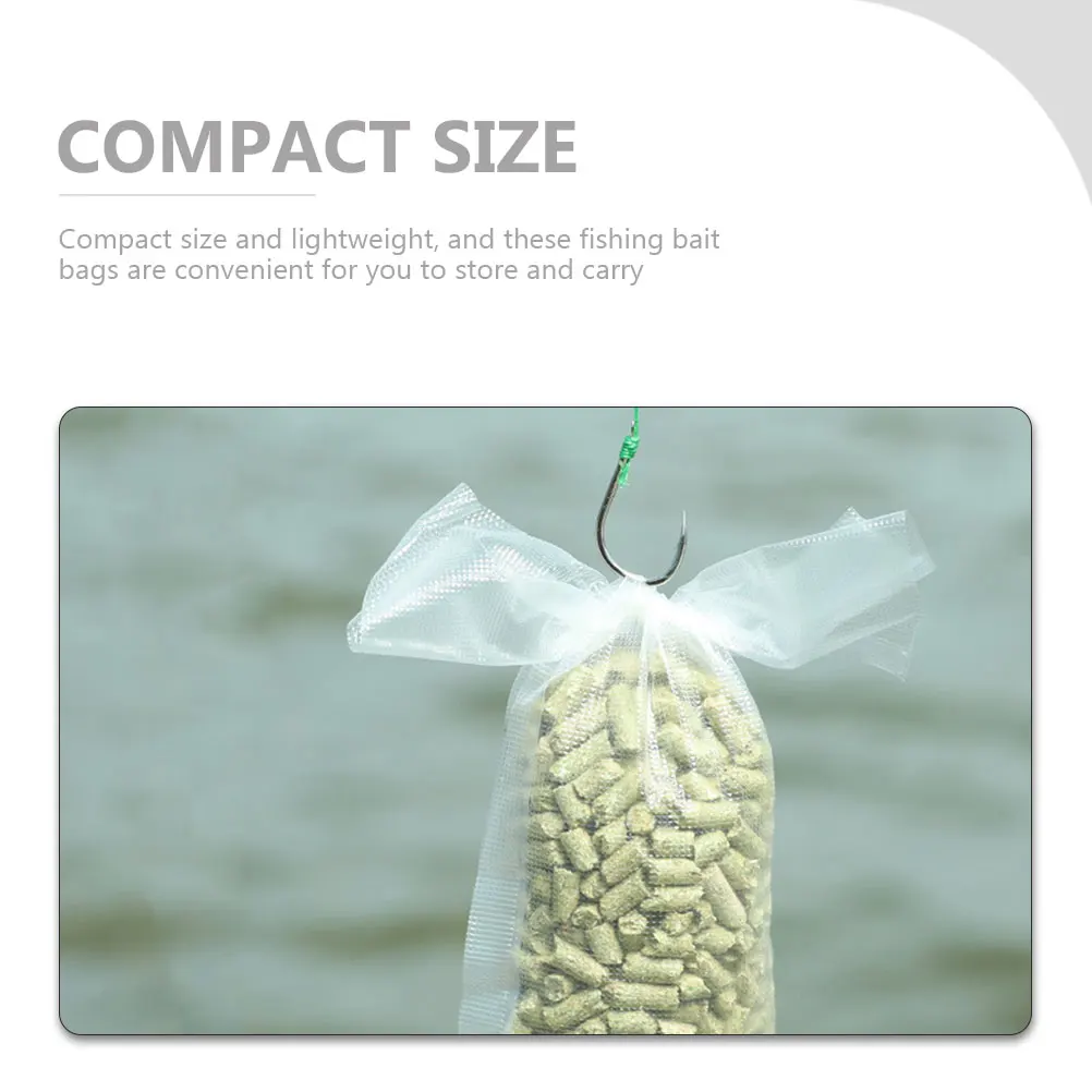 

50pcs Soluble Bag Fishing Bait Holder Fishing Accessory Portable PVA Material Wide Mouth Design Dissolvable Bait Pouch