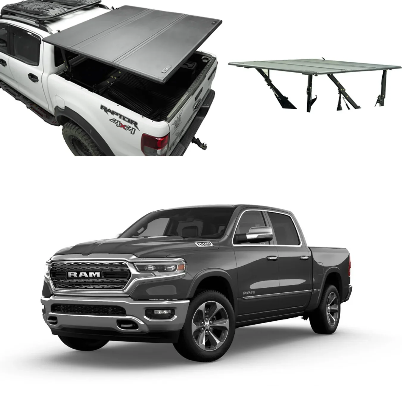 

Hard truck bed cover dodge ram accessories Folding Lift-up tri-fold bed cover For Ford Dodge RAM 1500