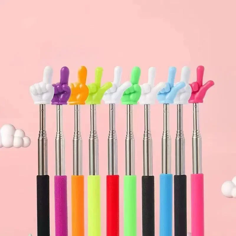 สแตนเลสการสอนตัวชี้ Telescopic Rod Finger Design ไวท์บอร์ดการสอน Stick โรงเรียนซัพพลายสํานักงาน