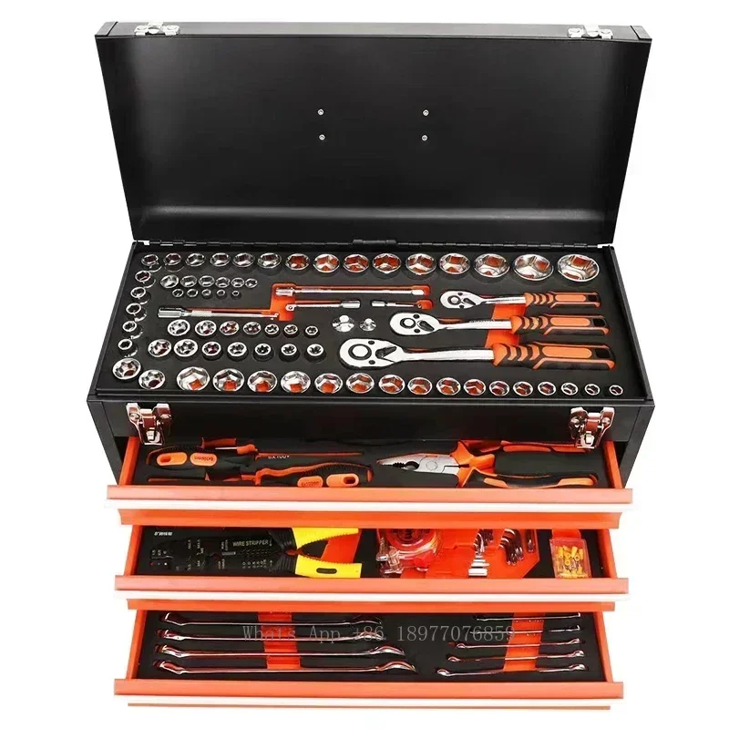 2024 New Design Useful Tool Box With Hand Tool Sets For Garage Storage Tool Roller Cabinet Trolley Box Set