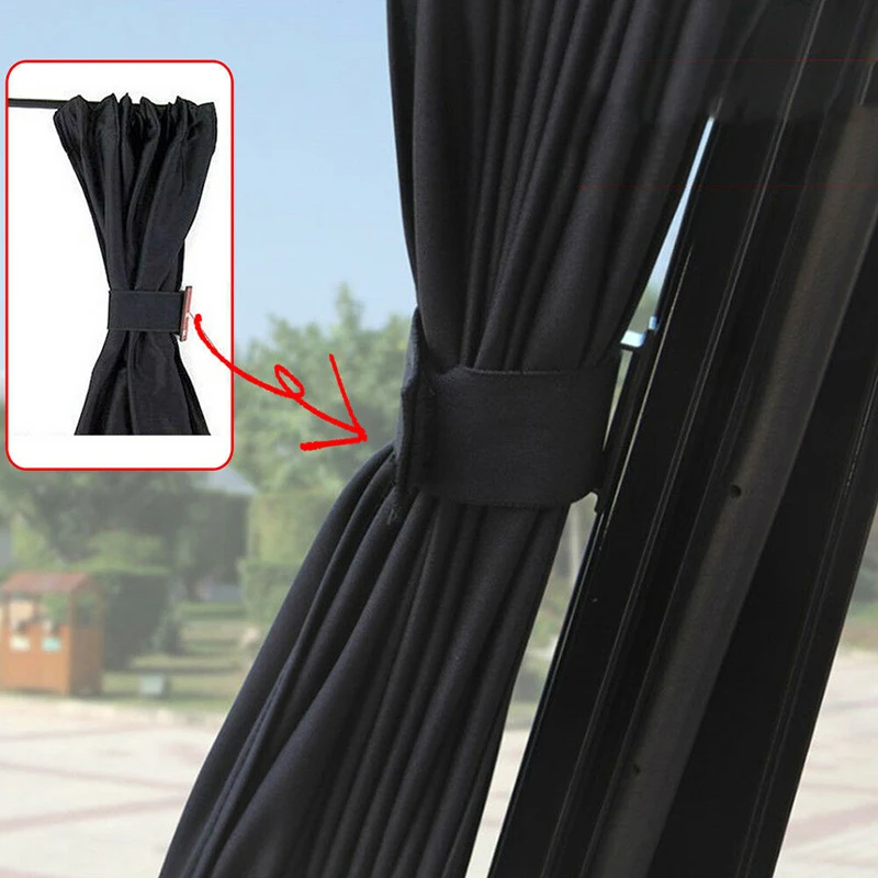 

2pcs Universal Car Sun Shade Side Window Curtain Auto Foldable UV Protection Black Pure Cloth Sun Visor Blinds Cover Car-Styling