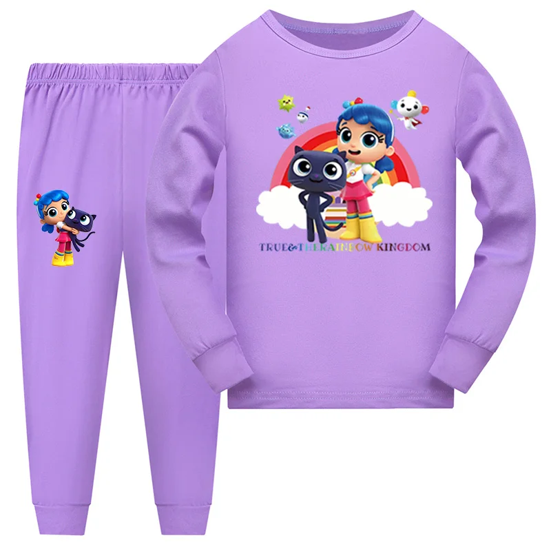 New Arrival True and the Rainbow Kingdom Funny Clothing Set Kids Clothes Girls Pajama Set Boys Long Pyjamas Sleepwear Suit