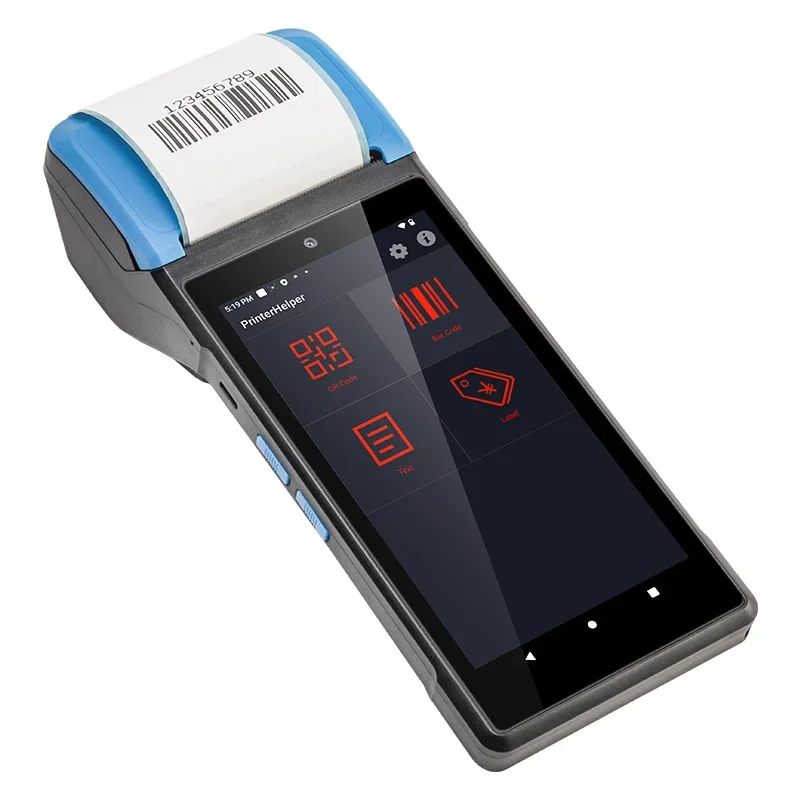 UNIWA V6P POS PDA Built-in 58mm Thermal Label Printer Smart Portable PDA 1D 2D Scanning 5.45Inch IPS Touch Screen Android 12 NFC