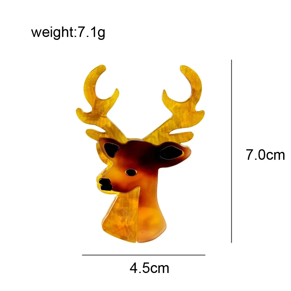 CINDY XIANG Acrylic Deer Brooch Christmas Festivel Acetate Fiber Pin Animal Design