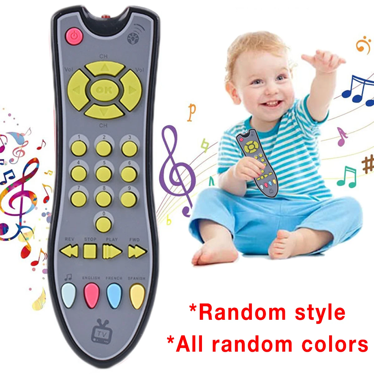 Music Mobile Phone TV Remote Control Baby Early Educational Toys Electric Numbers English Learning Toys Gift For Newborn