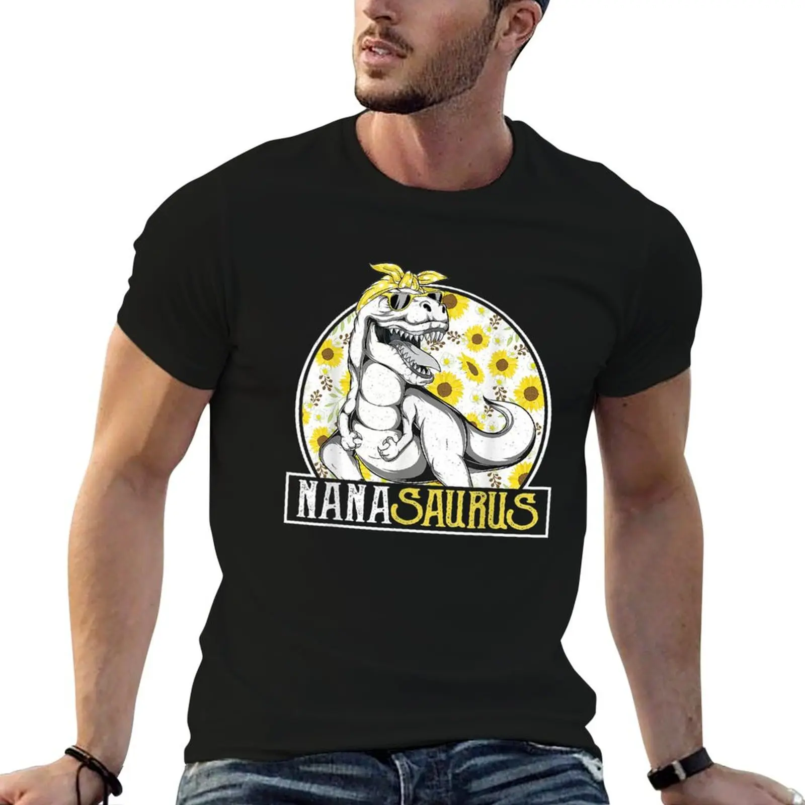 

Nana Saurus Sunflower Dinosaur Italian Grandma T Rex T-Shirt t shirts designer T-Shirt