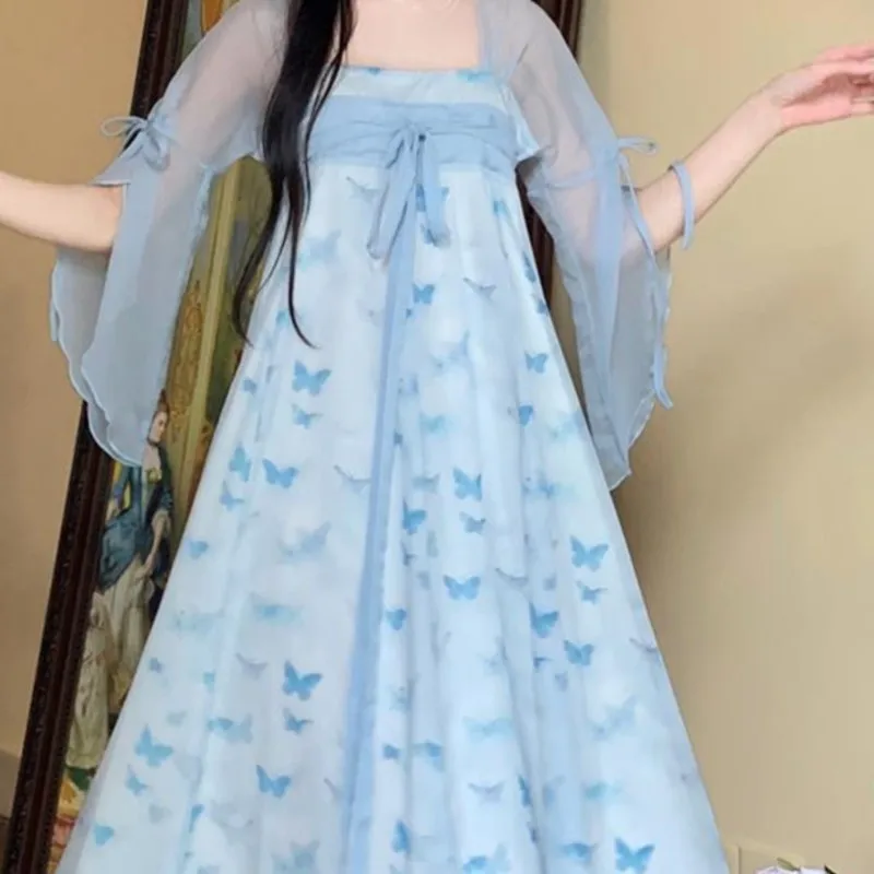 

2025 Pregnant Women's New Chinese style Improved Hanfu Dress Maternity Simple Breathable Trendy Cute Ancient Hanfu Dress LI306