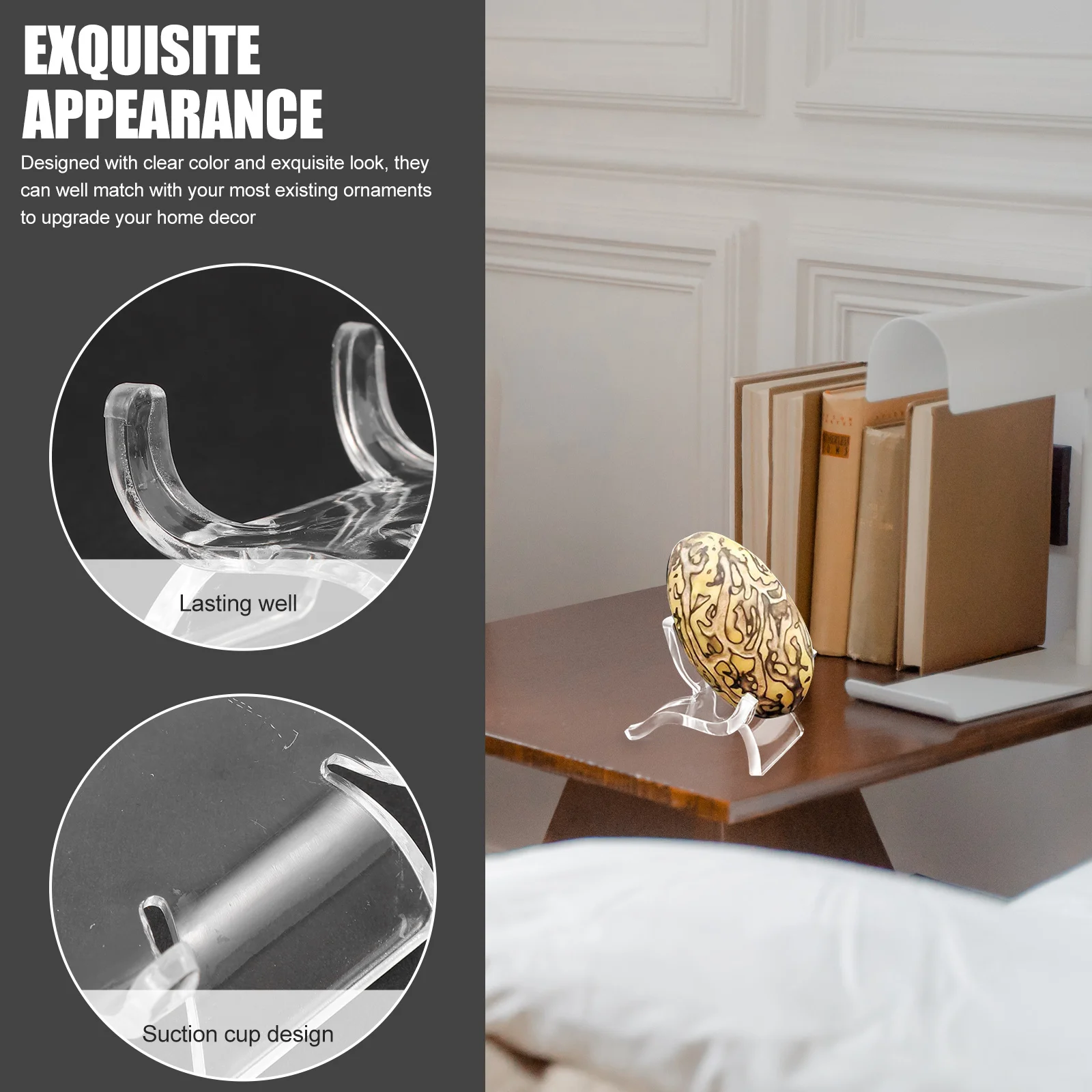 

20Pcs Crystal Display Stand Pedestals Clear Plastic Holders for Mineral Stone Agate Coral Sphere Collection Display