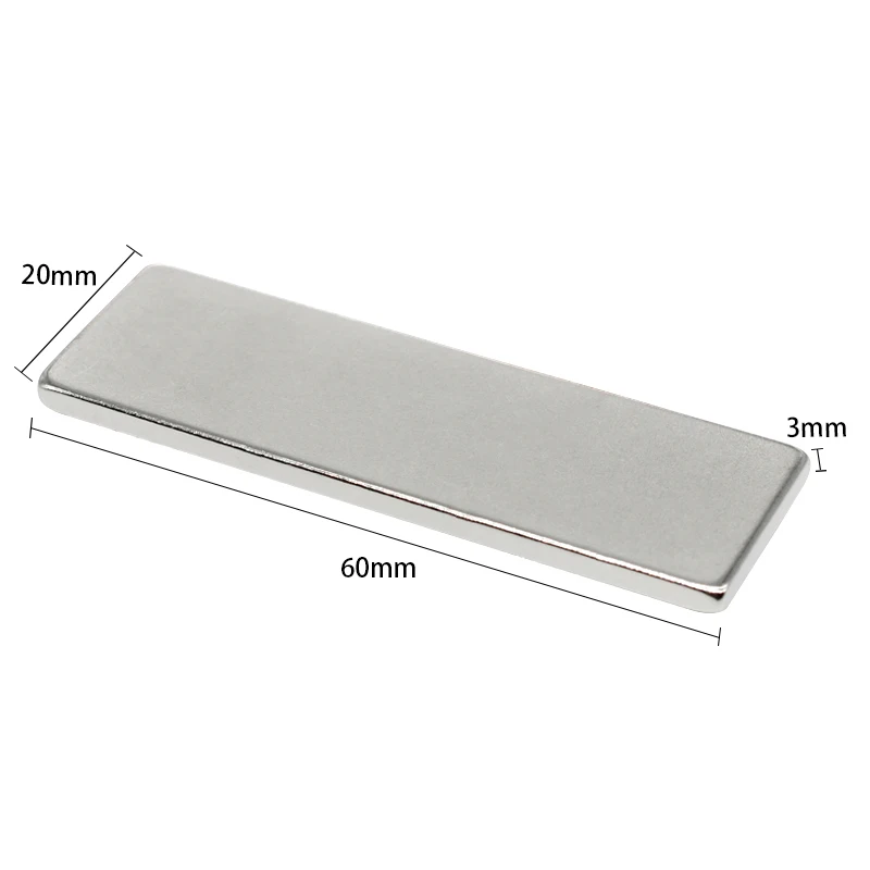 1/2/5/10/15PCS 60x20x3mm Block Strong Powerful Magnets 60x20x3 Rare Earth Neodymium Magnet N35 Permanent NdFeB Magnet 60*20*3