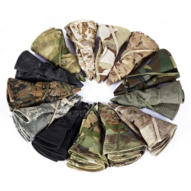 US Army Tactical Boonie Hat Military Men Camo Cap Paintball Airsoft Sniper Bucket Caps Hunting Fishing Outdoor Sun Hats