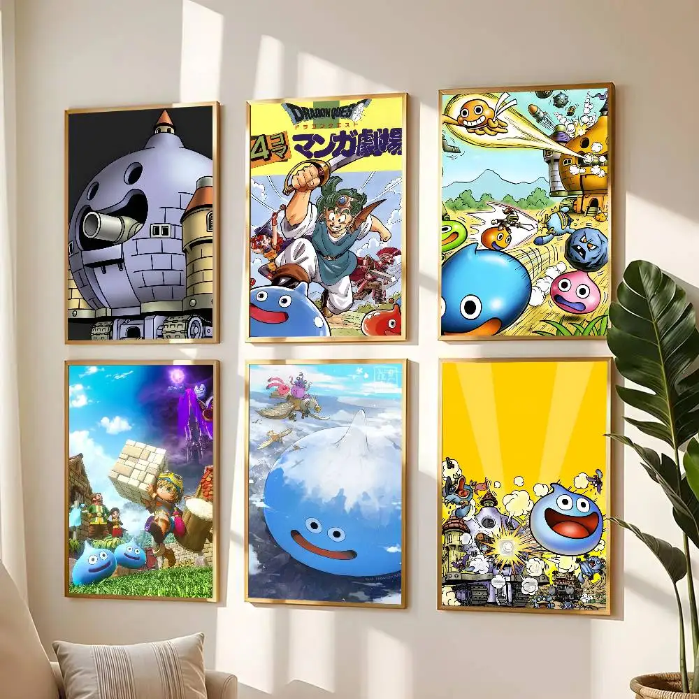 Póster adhesivo de Dragon Quest Rocket Slime, arte de pared impermeable para sala de estar, dormitorio, decoración del hogar, 1 ud.