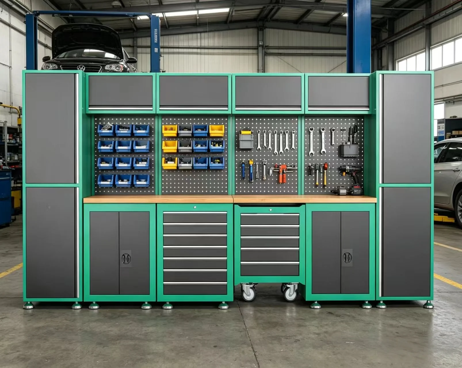 Modular Industrial Cold-rolled Steel Tool Cabinet 1000Kg Load Capacity For Repair Workshops/Garages-Storage Solution Tools