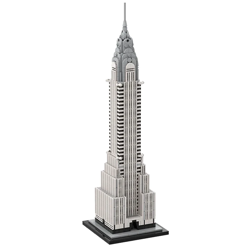 

1201 шт. MOC City Street View Chrysler Building 1:800 масштаб архитектурная модель строительные блоки коллекция игрушек подарок для мальчиков и детей