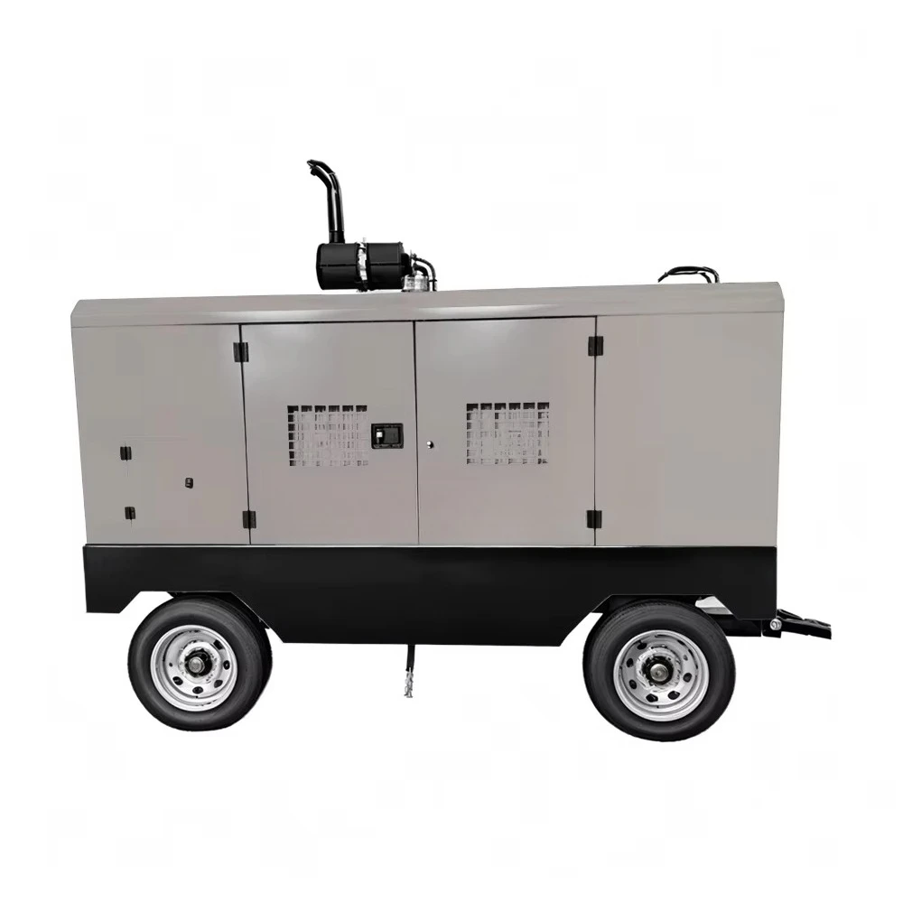 Stationary Diesel Engine Screw Air Compressor Lubricated Air Cooled Motor Factory Price