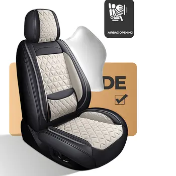 Kompletní sada potahů na autosedačky z kůže, prodyšný chránič sedadla, sada 5 potahů na přední a zadní sedadla 10 nejlepší prodej Potahy sedadel Toyota Harrier - №2