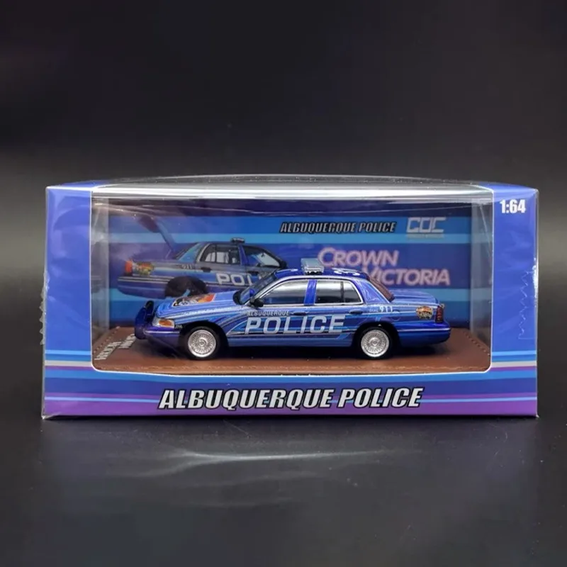 GOC 1/64 FORD CROWN VICTORIA ALBUQUERQUE POLIZEI Legierung Kraftfahrzeug Spielzeug Druckguss Metall Modell Sammlung Junge Weihnachtsgeschenke