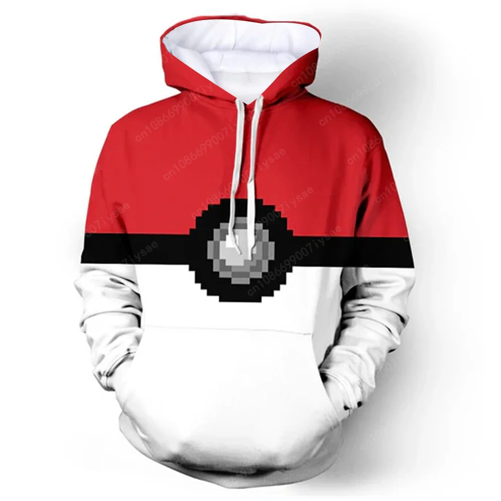 2024 Youth Child Pokeball 3d Long Sleeve Sweatshirt Oversized Causal Loose Unisex Hoodie Men Women Pokemon Hooded Top