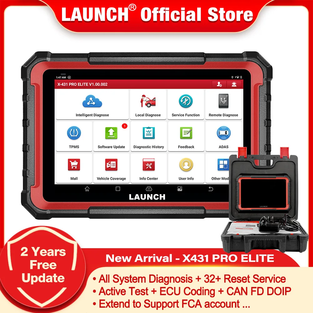 Lauh X431 PRO Elite Auto Full System Car Diagnostic Tools CAN FD Active Tester OBD2 Scanner