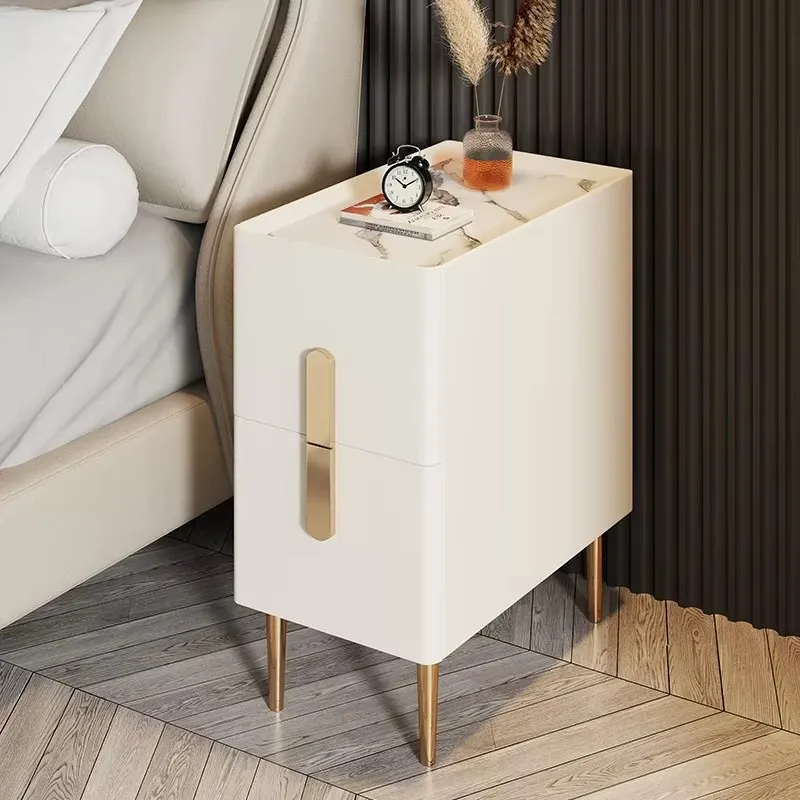 

Italian Bedside Night Table Luxury Storage Japandi Trendy Bedside Table Modern Elegant Mesita De Noche Dormitorio Furniture