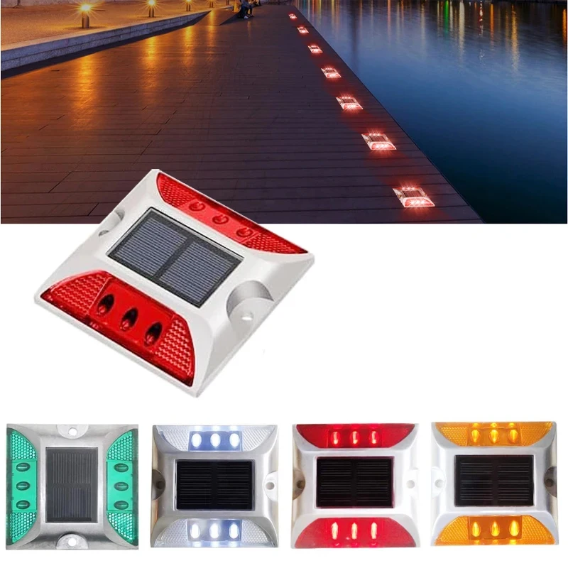 

Солнечный приподнятый маркер для тротуара, высокая яркость, IP68, водонепроницаемый светоотражающий дорожный маркер, солнечный подъездной путь, док-светильник, тротуарная лестница