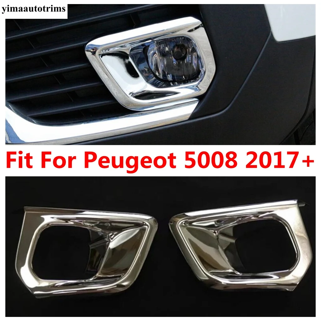 

For Peugeot 5008 2017 -2020 Car Front Fog Lights Lamps Frame Decoration Cover Trim ABS Chrome Accessories Exterior Refit Kit