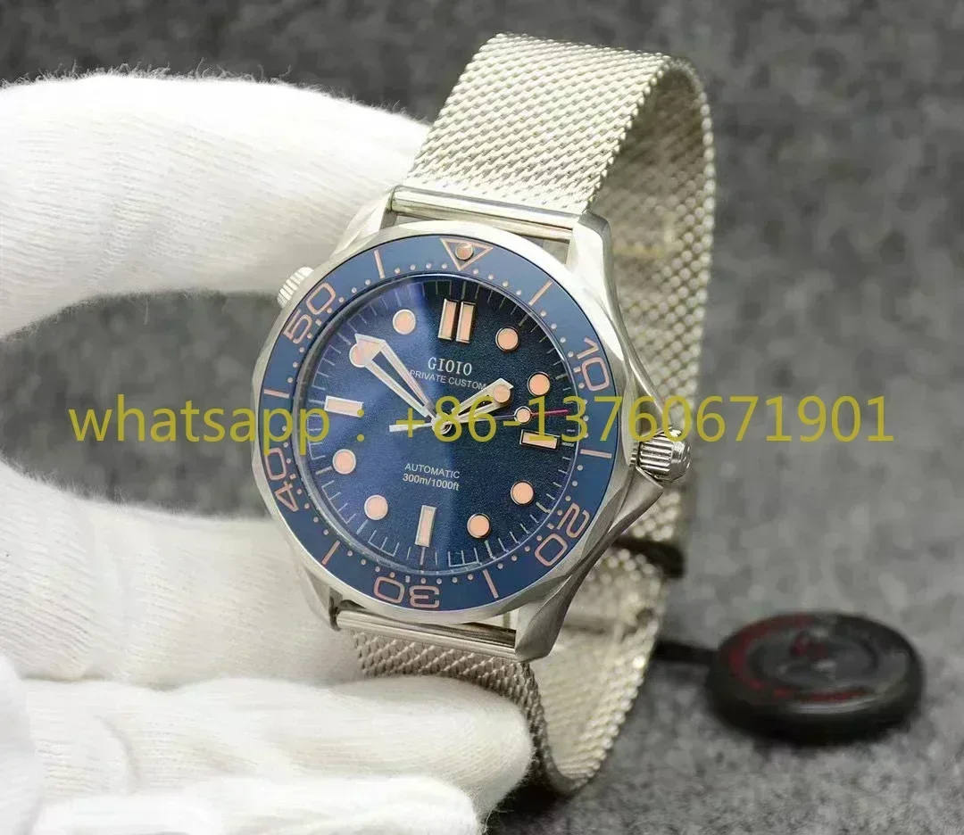 42mm High Quality Automatic Mechanical Mens Watch Stainless Steel Luminous Black Blue Canvas Ceramic Bezel Watches