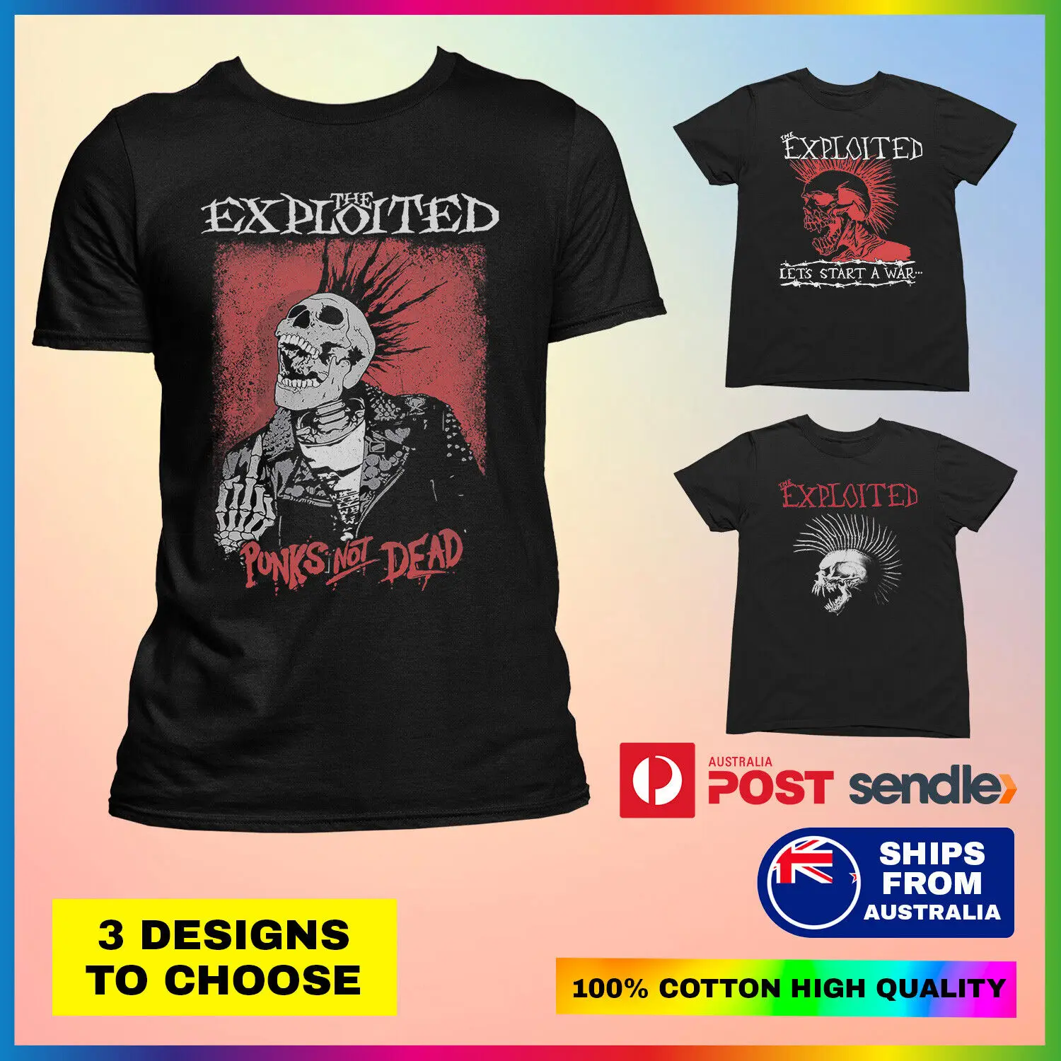 The Exploited Skull Art - Punk Rock Band Graphic T-Shirt - Men's & Women's Tee