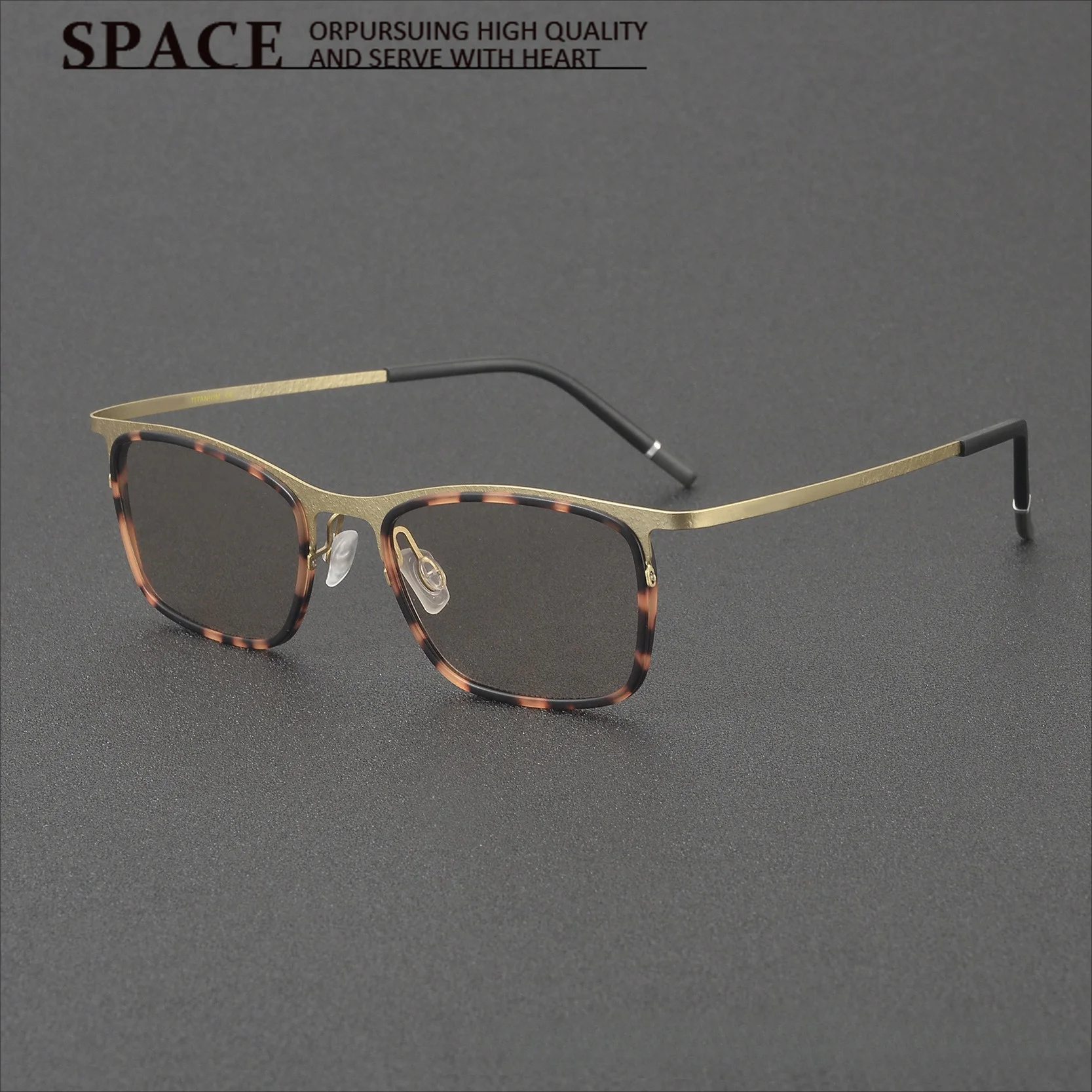 High Quality Mens Large Size Pure Titanium Eyeglass Frame Fashion Business Square Eyewear Prescription Optical Glasses Frame