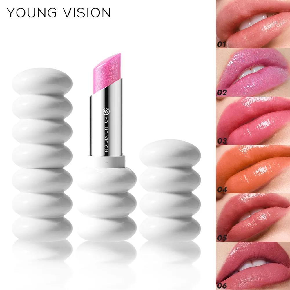 6-color spiral moisturizing lipstick with fine glitter moisturizing easy to color lighten lip lines enhance complexion Makeup