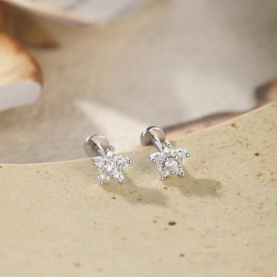 1Pc Edelstahl Labret Ring Innengewinde Ohr Tragus Kristall Kreuz Knorpel Ohr Stud Helix Piercing Körper Schmuck – Detail 5