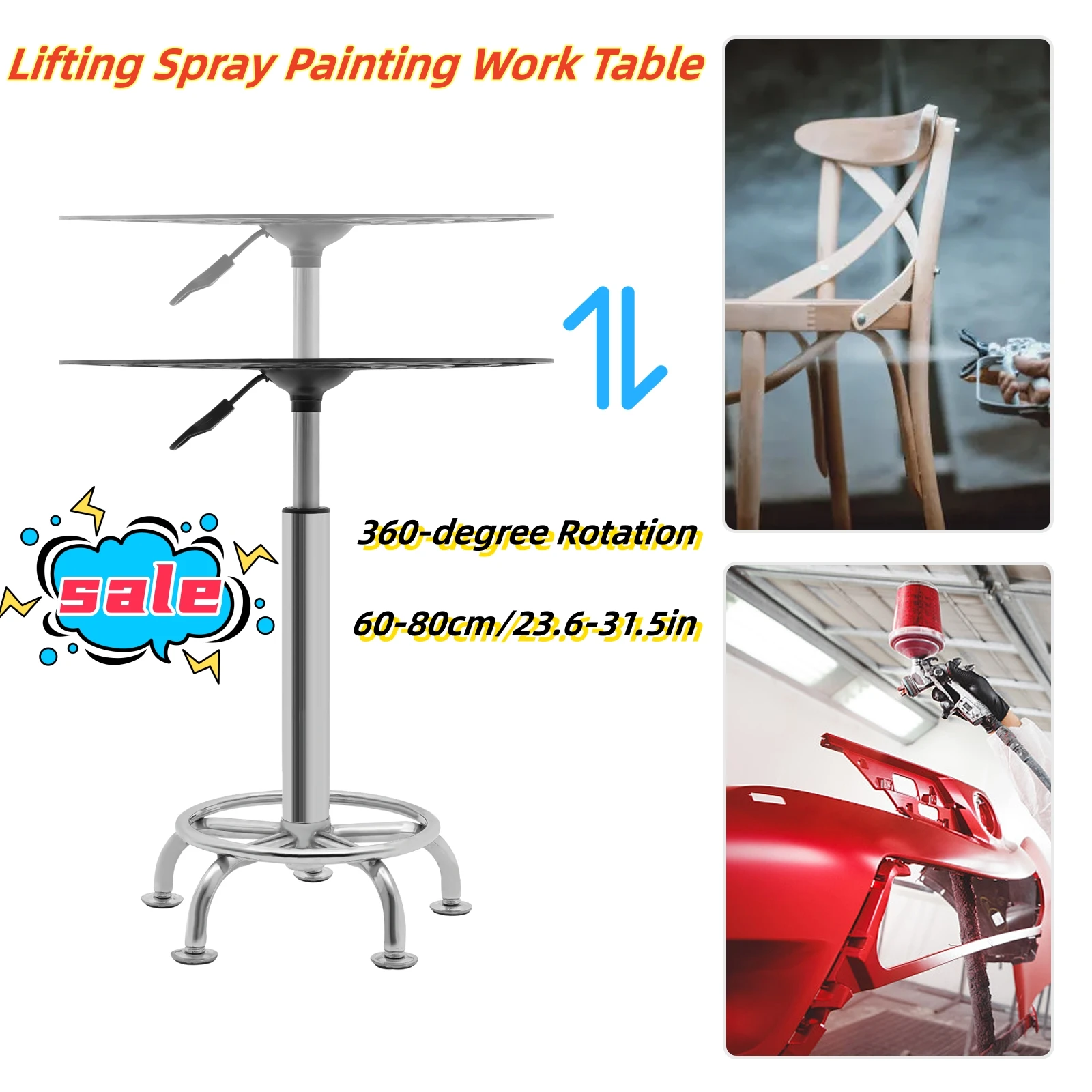 360-degree Rotation Sprayer Painting Work Bench Spray Paint Rack Lifting Spray Painting Work Table