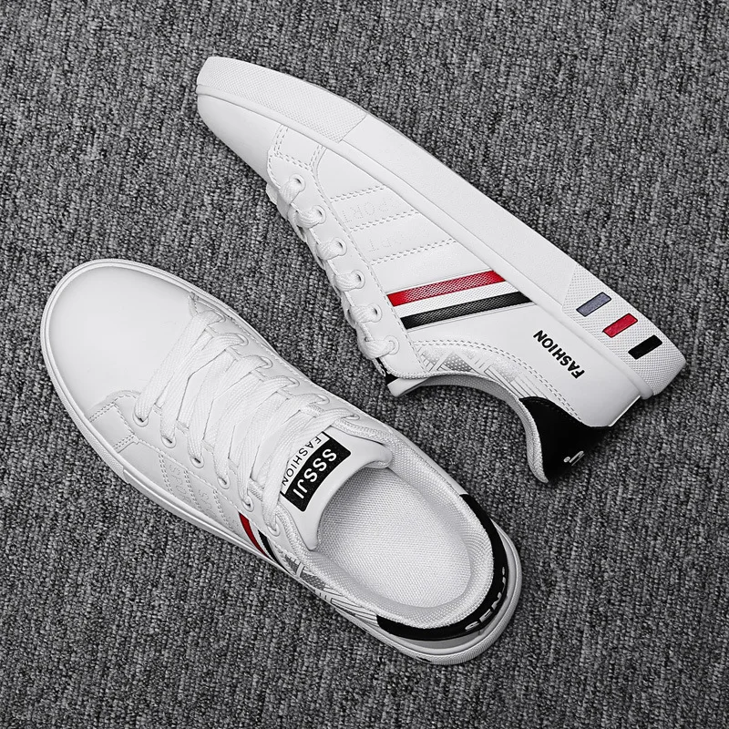 Men Leather Sneakers Male Comfortable Sport Running Sneaker White Casual Shoes Man Shoes Fashion Breathable Shoes