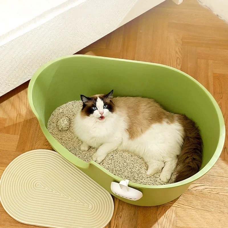 Extra-large Cat Litter Box Semi-enclosed Spatter-proof Cat Toilet Odor-proof Cat Sandbox Puppy Litter Tray Pet Cleaning Products