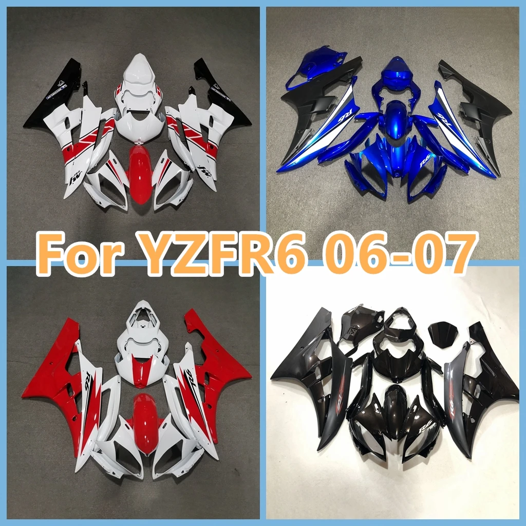 New ABS Whole Motorcycle Fairings Kits For Yamaha YZF-R6 06 07 YZF 600 R6 2006 2007 100% Fit ZXMT Bodywork Red white