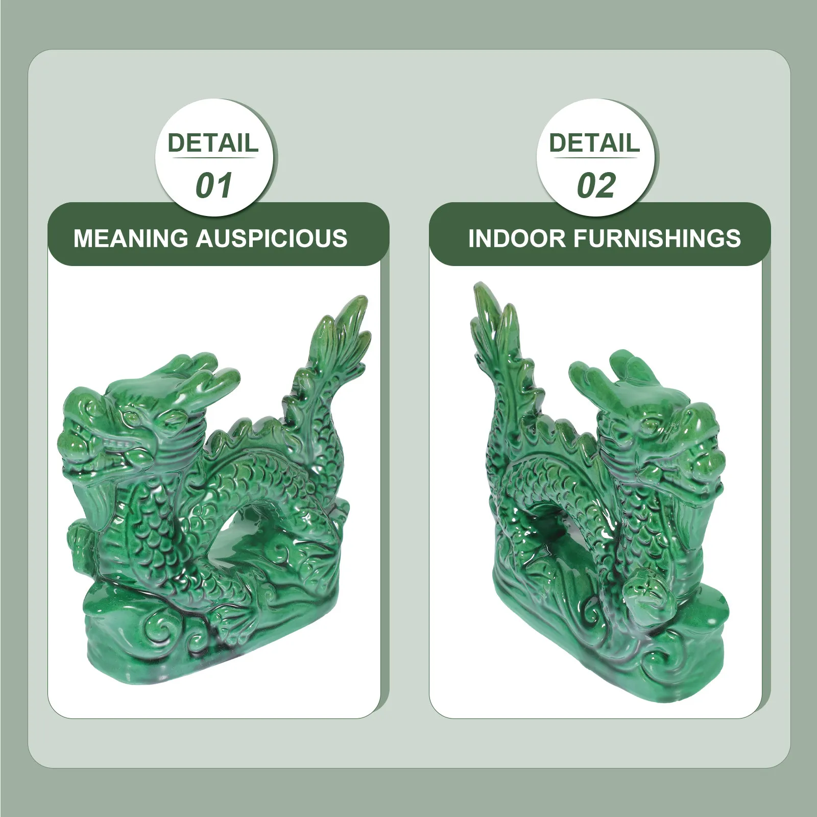 

Креативная керамическая статуэтка в виде дракона для декора интерьера, компактная, прочная, дизайнерская, для дома и офиса, подарок