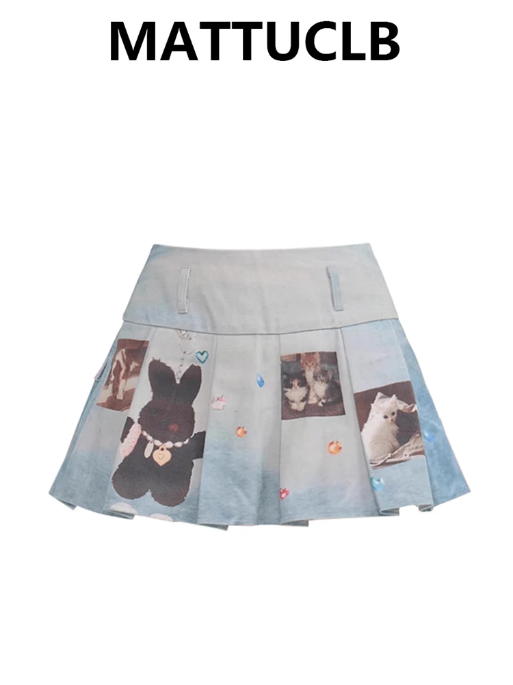 

Летняя женская мини-юбка в консервативном стиле Harajuku, плиссированная джинсовая юбка Gyaru 2000-х годов, эстетичная японская Y2k, корейская мода, кибер-панк, Kpop