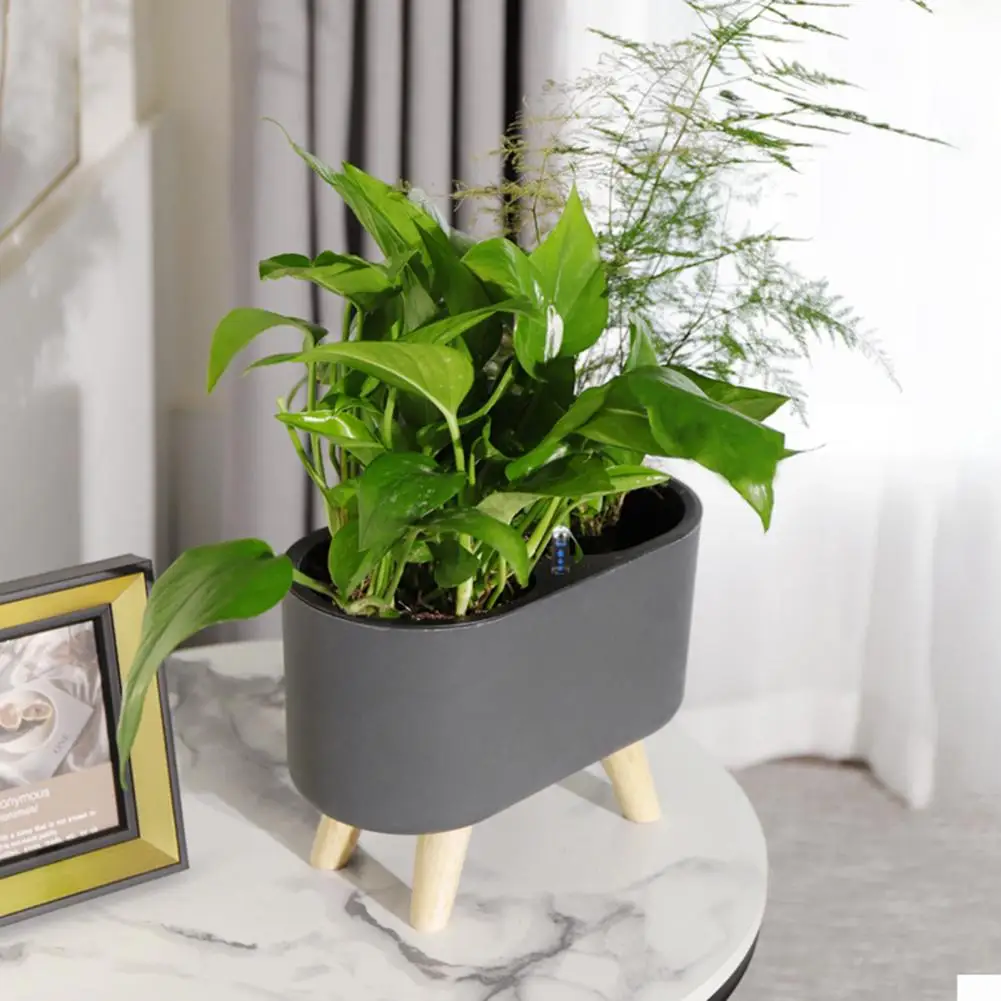 27.5*19.5cm Detachable Flowerpot With Water Level Indicator Plastic Plant Holder Flower With Legs Pot Patio Garden Stand Decor
