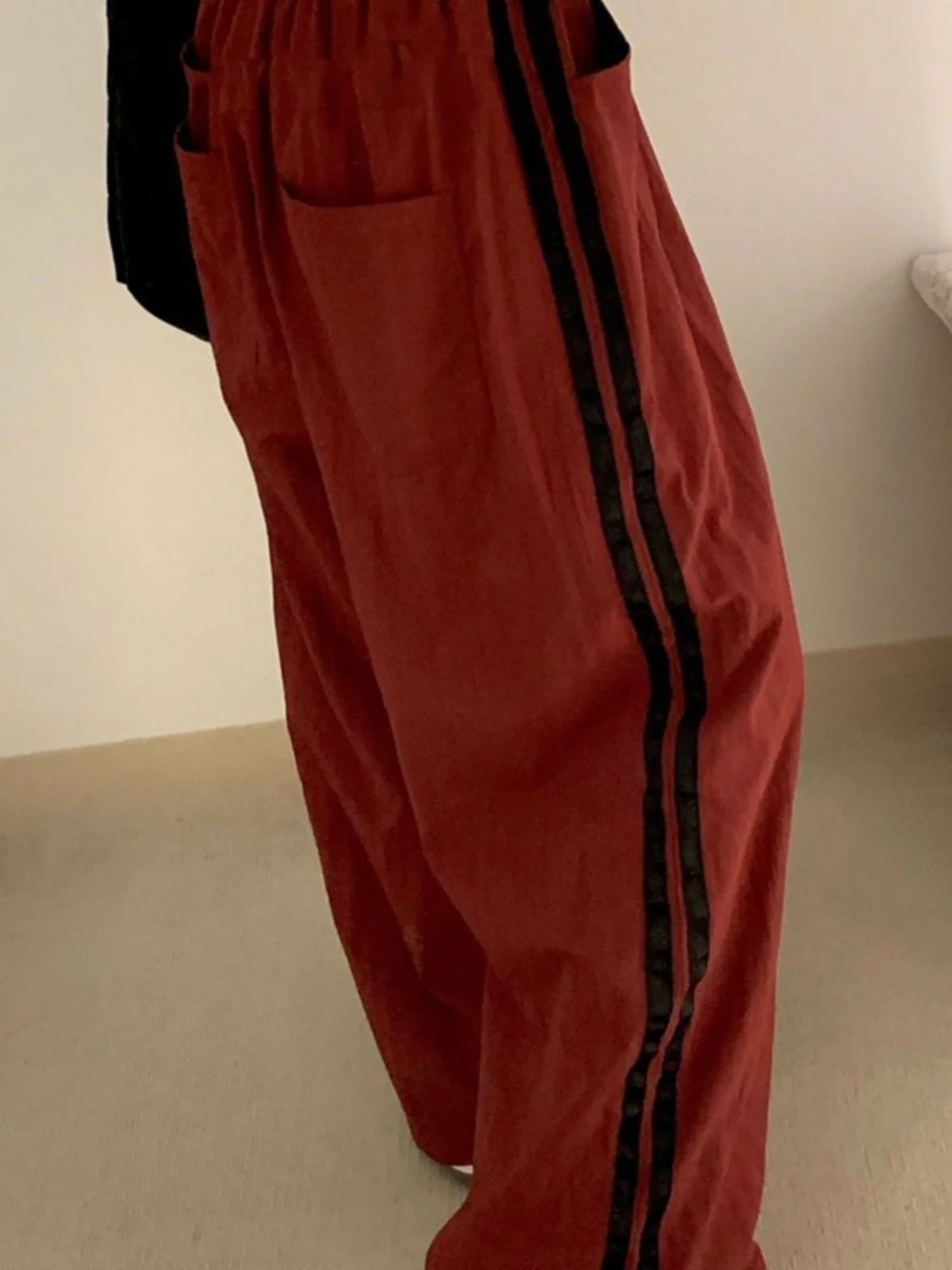 

American Retro Striped Wide Leg Casual Pants Loose Drapey Straight Tube Men's Women's Sports Long Trousers Casual Trousers