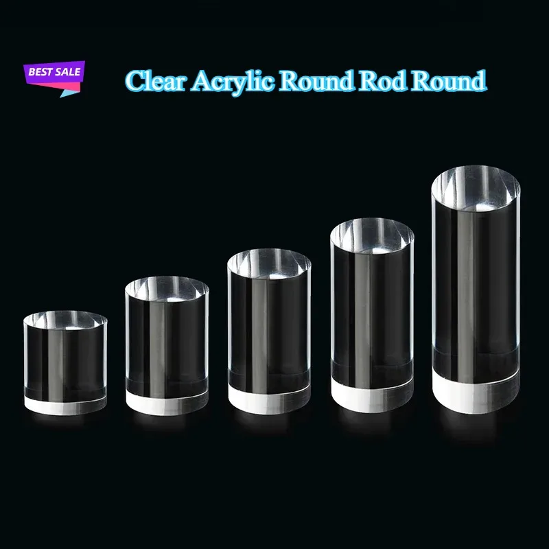 1Pcs Clear Acrylic Round Rod Round 10mm 20mm 25mm 30mm 40mm 50mm 60mm 70mm 80mm 100mm Clear Cylinder Jewelry Display Stand